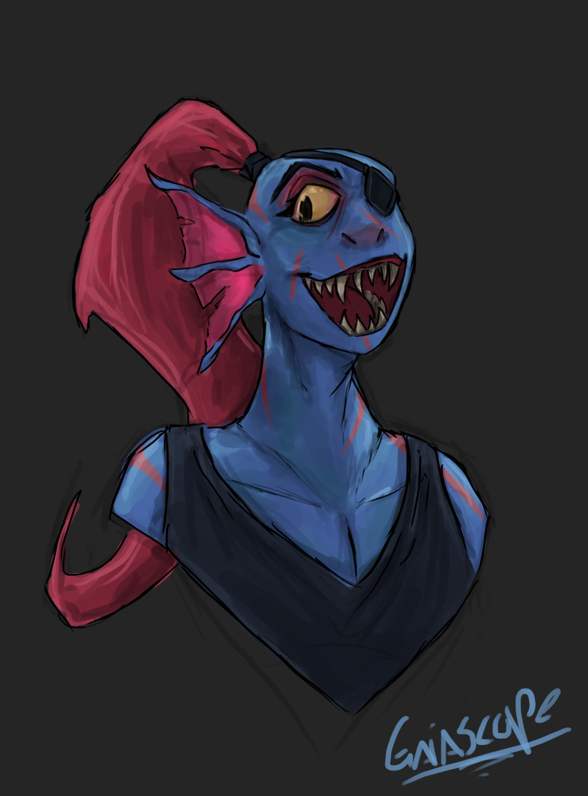 Undyne Portrait by Gaiascope on DeviantArt