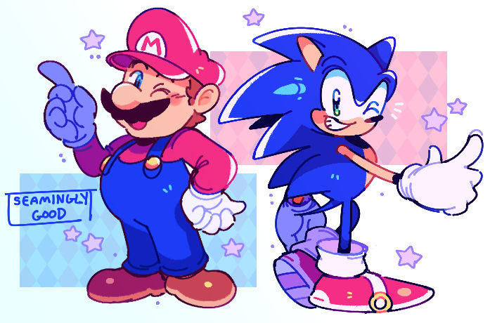 Mario and Sonic by SeaminglyGood on DeviantArt