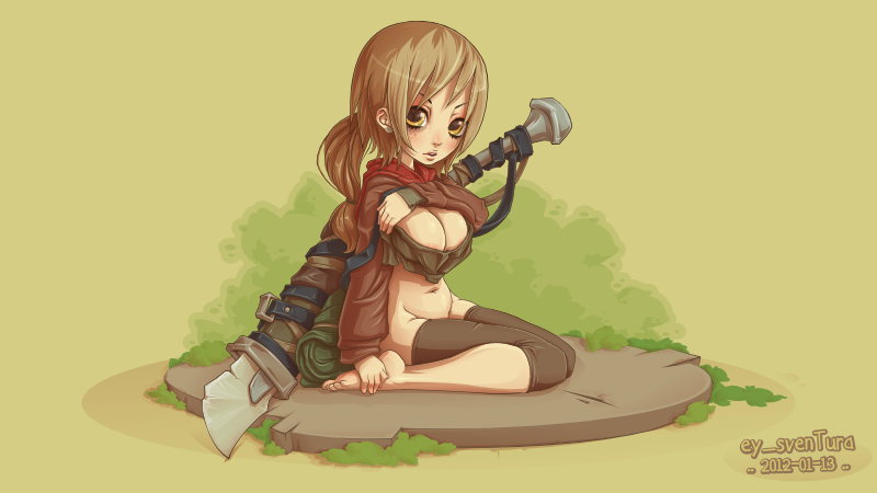 Busty Sword Girl by Dillerkind