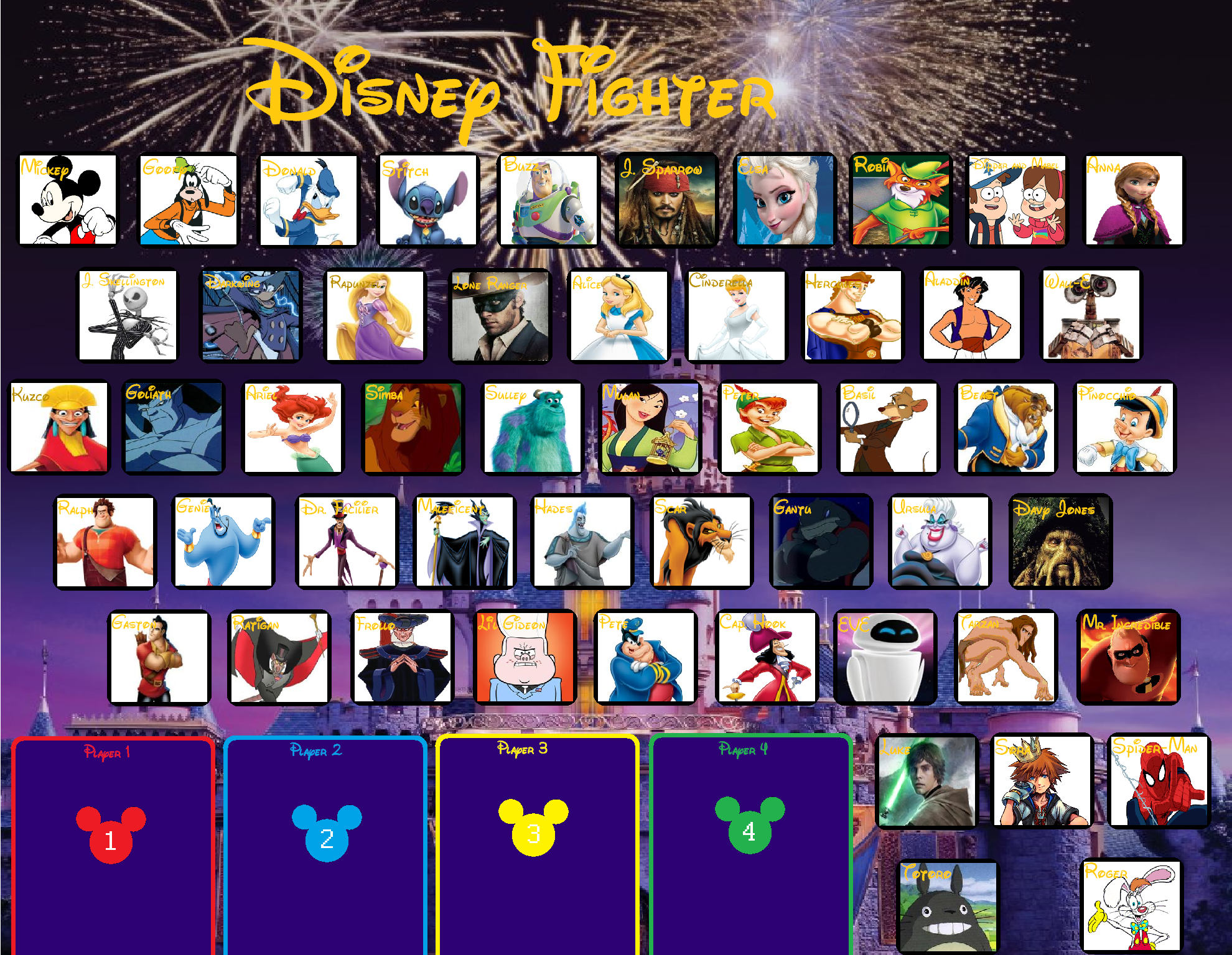 Disney Fighter Roster