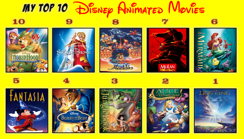 Top 10 Disney Animated Movies by Tohokari-Steel on DeviantArt Top 10 Disney Animated Movies by Tohokari-Steel on DeviantArt