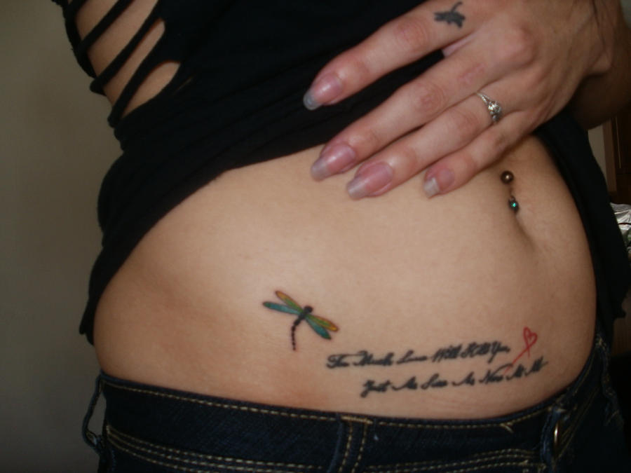 Dragonfly tattoo - stomach