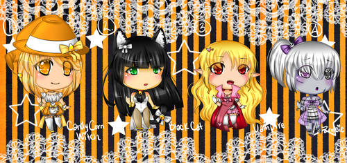 Halloween chibi adoptables - Paypal only:: CLOSED! by XMireille-chanX