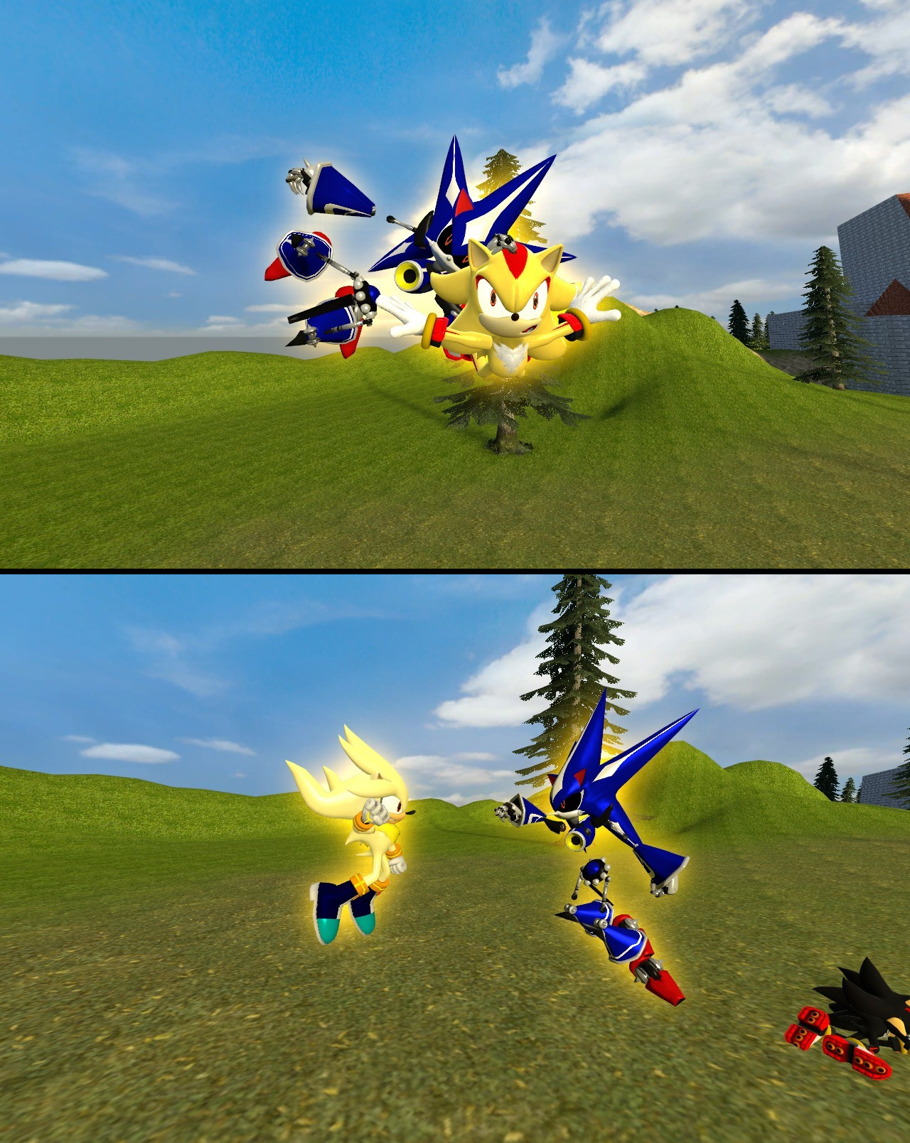 Super Neo Metal Sonic vs Super Sonic by Metalsonicomaewa on DeviantArt