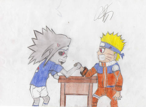 Naruto and Sasuke's Armwrestling