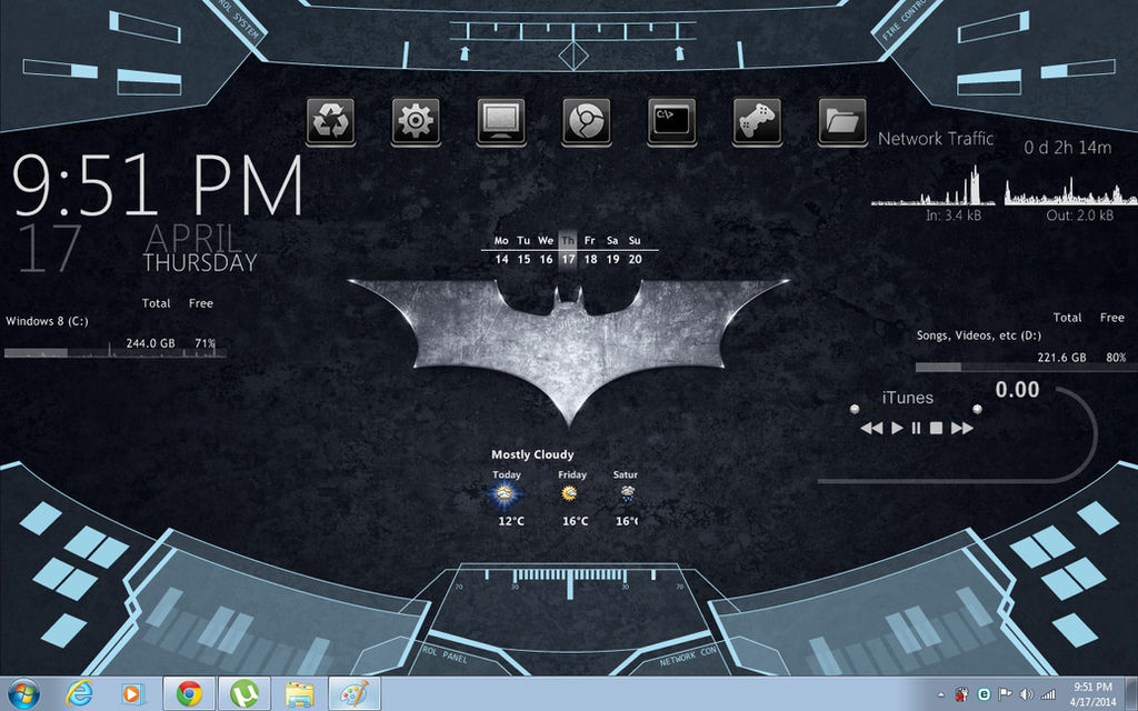 Rainmeter Batcomputer Batcompter Style Desktop theme (Rainmeter) by jhud1318 on DeviantArt