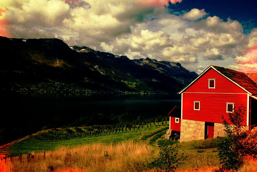 Vintage Lake Scene