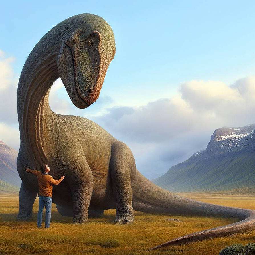 Brontosaurus Machine Operator (AI Art) Human Hugging a Brontosaurus by cj2004 on DeviantArt