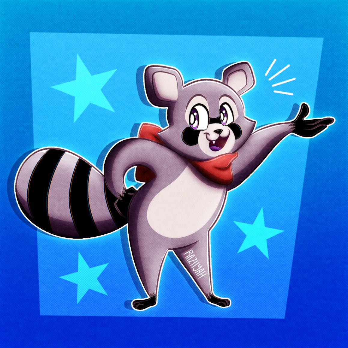 Indigo Racoon Pointing rambley the raccoon indigo park by Raziyah on DeviantArt