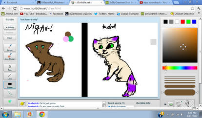 Kota and I drawing cats:3