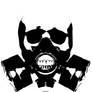 Skull with a gas mask