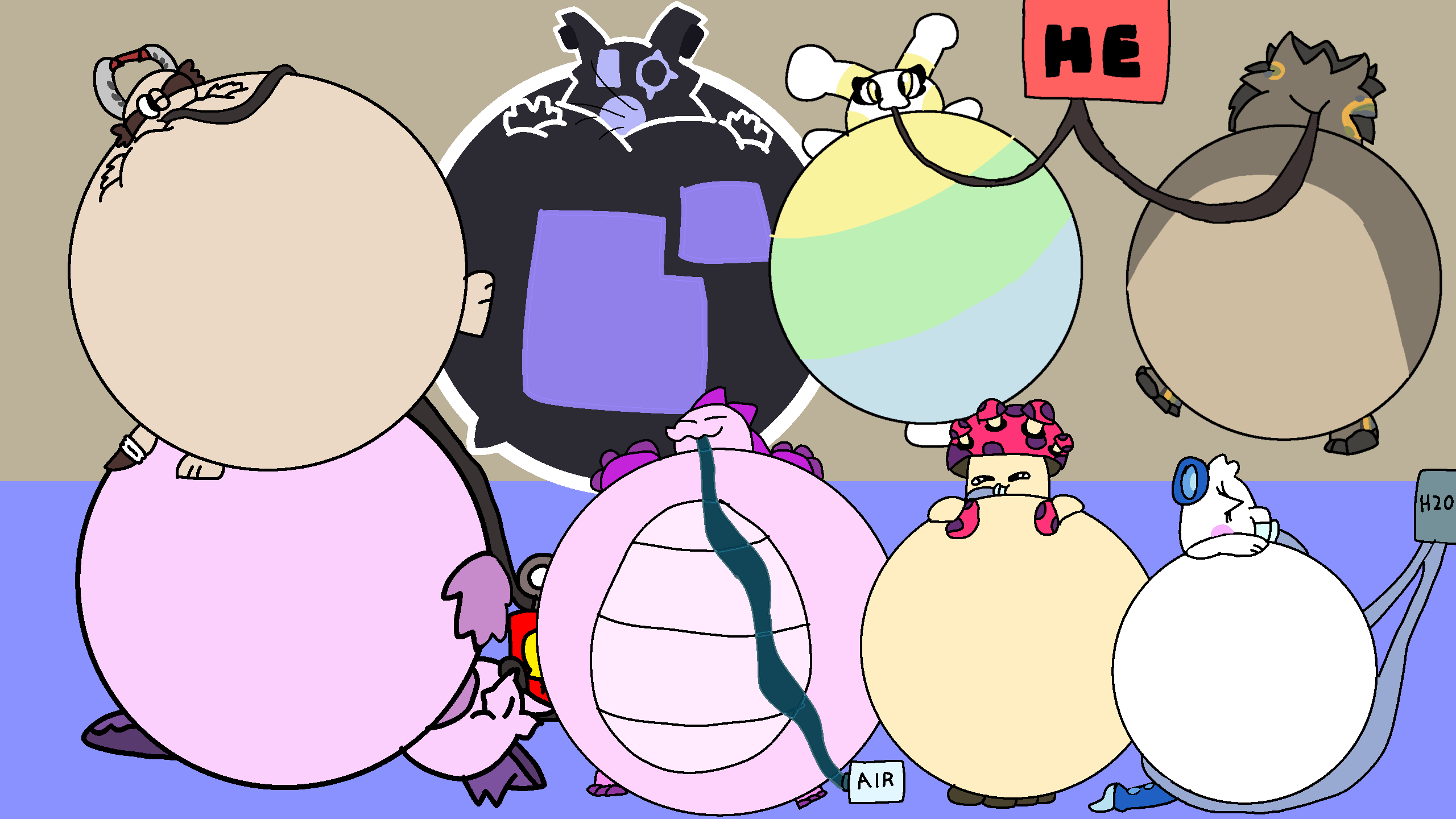 Eight Pals In a One Inflation Room by Cutieexoticbunjoy on DeviantArt
