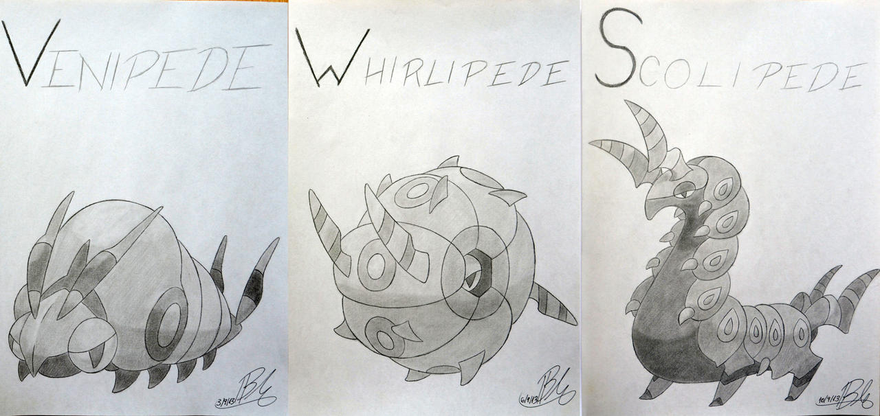 Venipede, Whirlipede and Scolipede