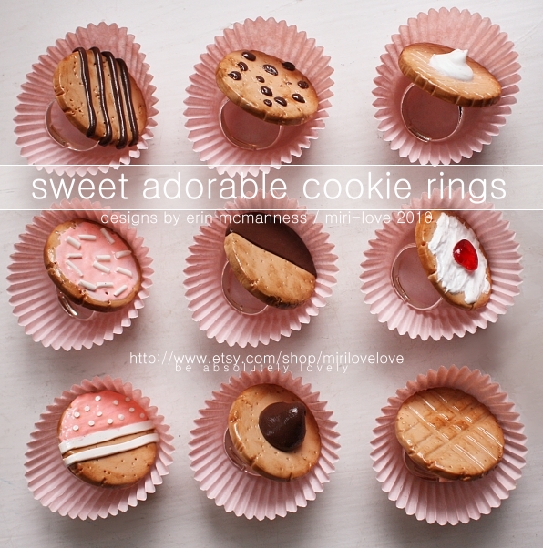 .Sweet Adorable Cookie Rings.