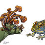 Deer Zombie Fungi and Deformed Toad