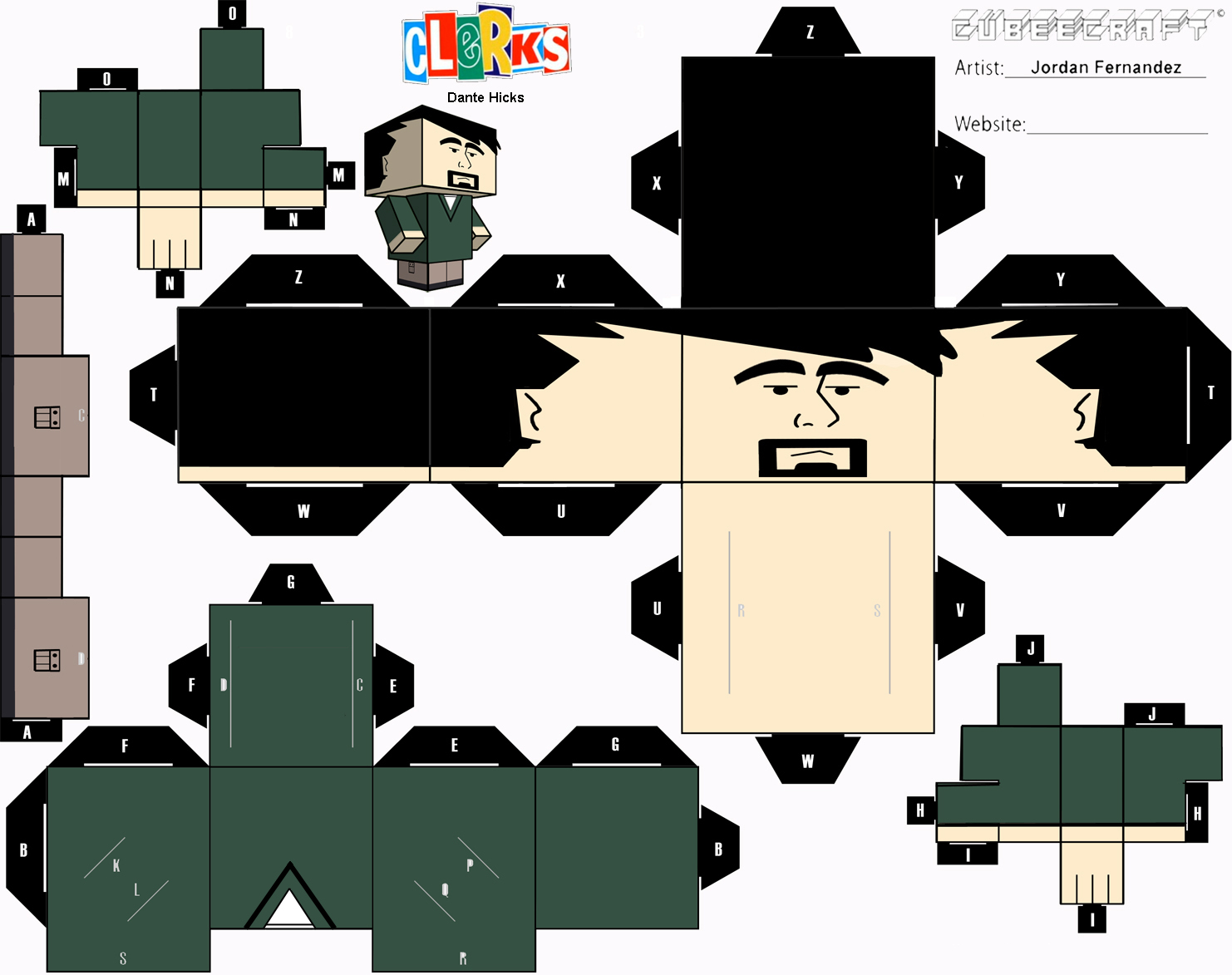 Clerks Dante Cubee Template