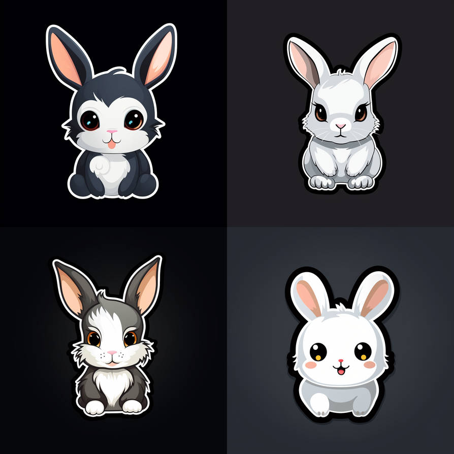 Baby bunny stickers logos by PromptJourneys on DeviantArt
