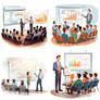 People Learning Corporate Training Cartoon 3