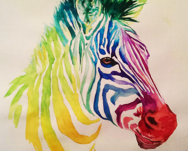 Rainbow zebra by FloweringBot on DeviantArt