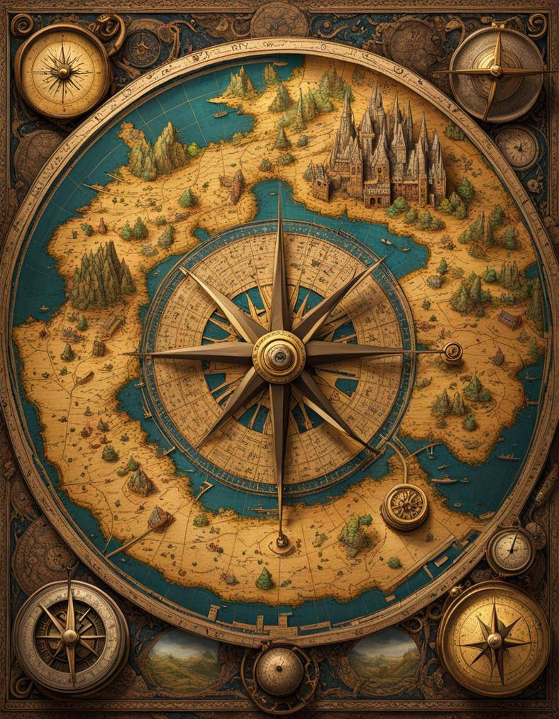 Mind Map Compass Map and compass by samitdigitalart on DeviantArt