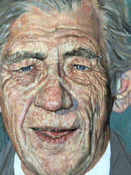 Work in Progress Painting of Sir Ian Mckellen