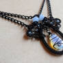 Goth Victorian teardrop opalite necklace