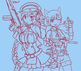 Digital Sketch - Girls' Frontline: OTs-12 and IDW