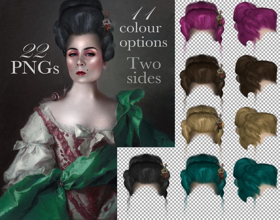 Rococo wigs PNGs PNG Stock