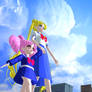 Usagi and Chibiusa Out for a Giant Stroll