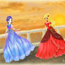 Nevie and Kokoa in ball gowns