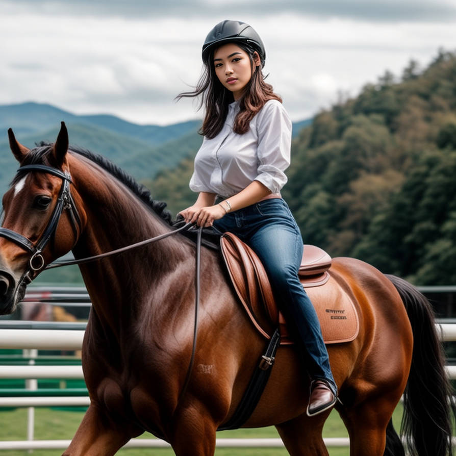 Horse riding girl #12 by MerveillesAI on DeviantArt