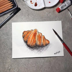 Croissant in watercolor