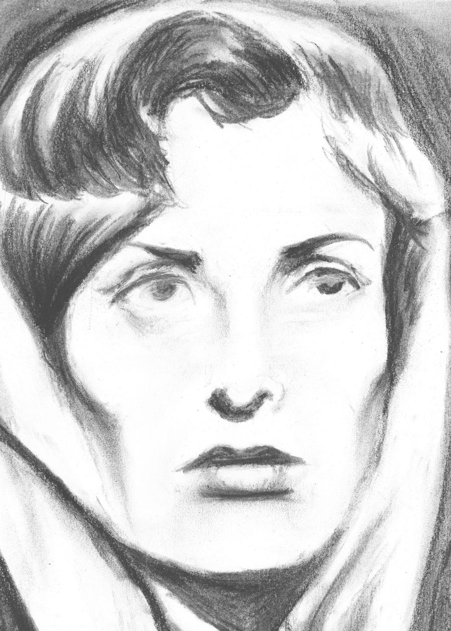 Ingrid Bergman - charcoal