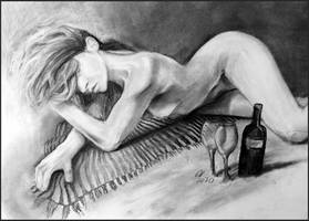Wine and Picnic on the Beach by philippeL