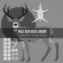 Mule Deer Buck Lineart