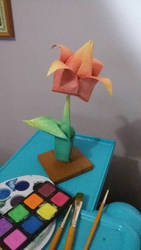 water color in origami