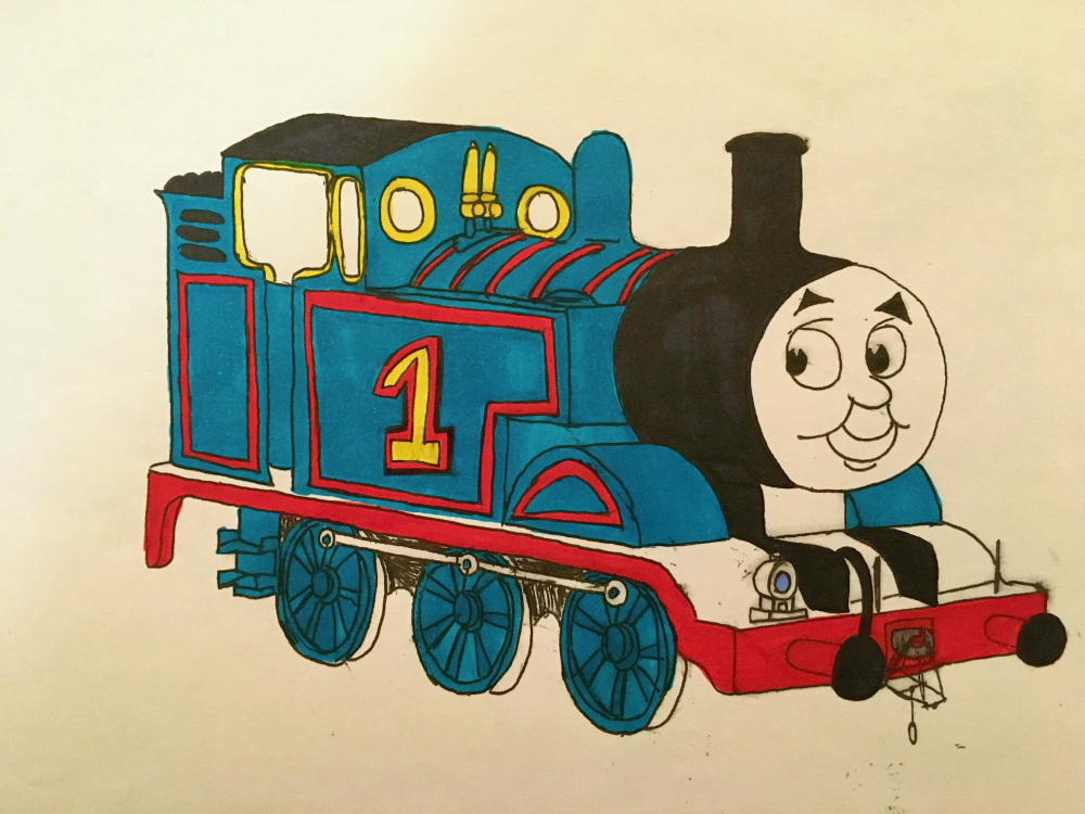 Old Thomas the Tank Engine Drawing by SlickVideoProduction on