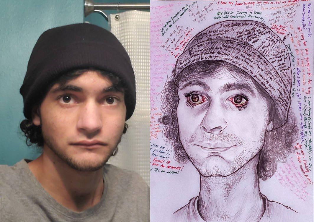 Comparing Self Drawing Me vs a self portrait I drew while high by devinmroling on DeviantArt