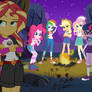 Sunset Shimmer and Friends Camping