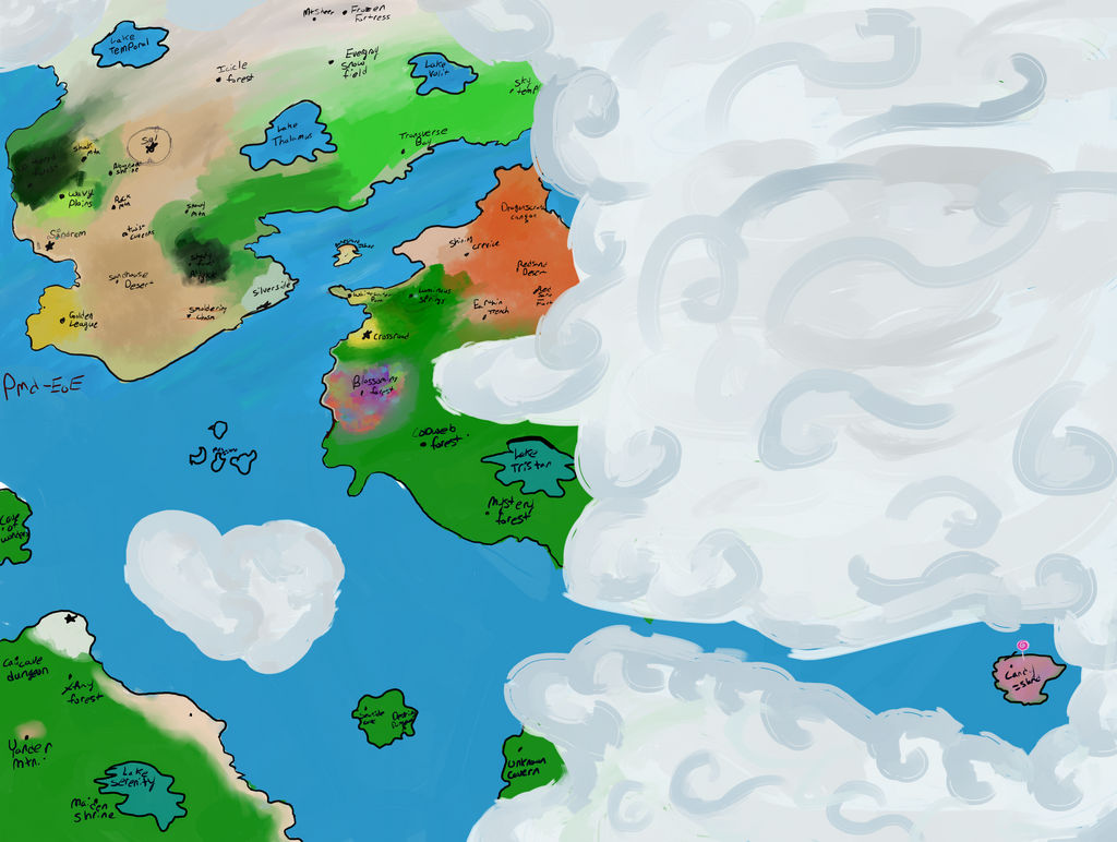 Pmd Region Map PMD EoE World Map by Proshi on DeviantArt
