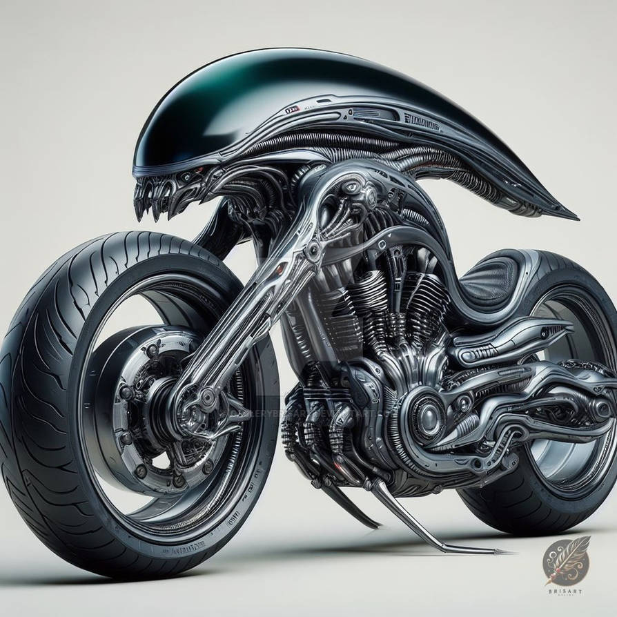 Alien Riding Motorcycle Alien Motorcycle by GalleryBrisArt on DeviantArt