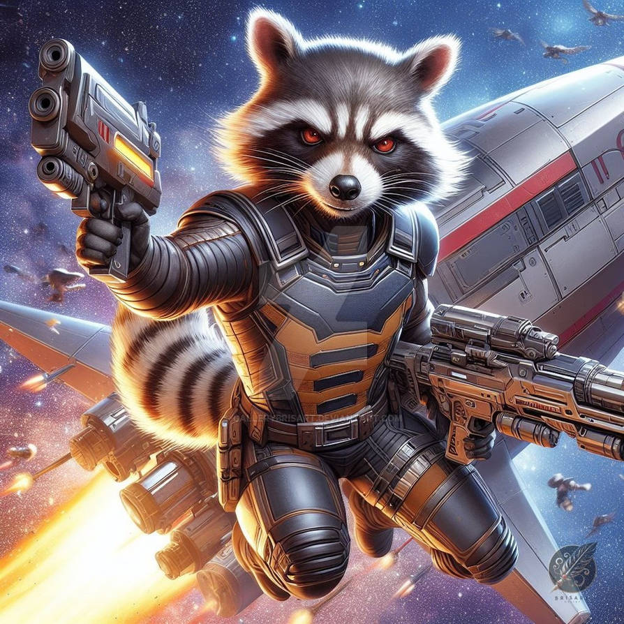 Galaxy Racoons Guardians of the Galaxy Rocket Raccoon by GalleryBrisArt on DeviantArt