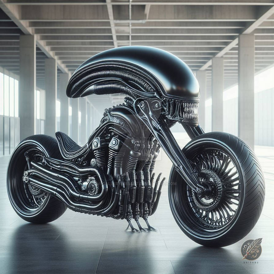 Alien Riding Motorcycle Alien Motorcycle by GalleryBrisArt on DeviantArt