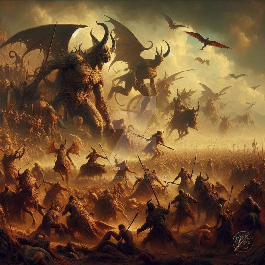 Demonic Combat Demonic War in Hell by GalleryBrisArt on DeviantArt