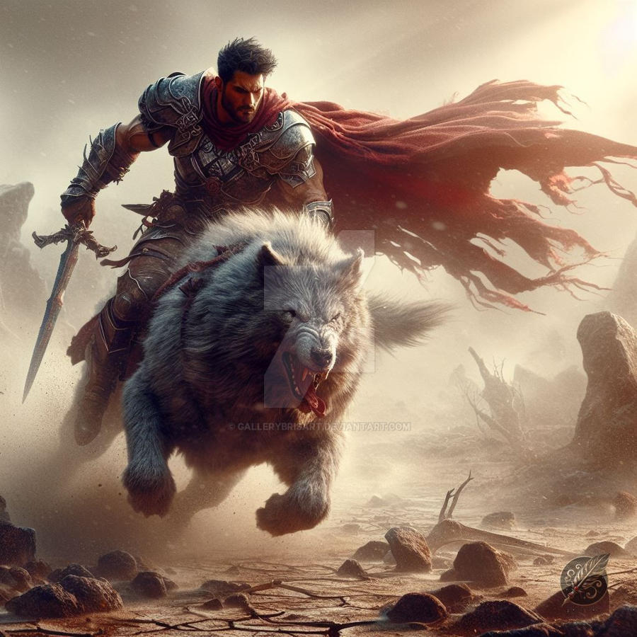 Guy Riding Wolf Warrior Riding a Wolf by GalleryBrisArt on DeviantArt