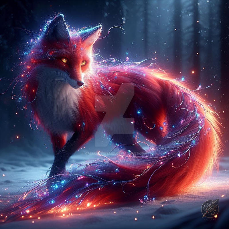 Magic Realistic Fox Magic Fox by GalleryBrisArt on DeviantArt