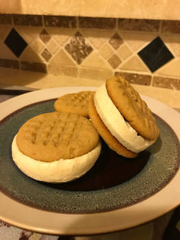 Homemade Double PB Icecream Cookie Sandwiches