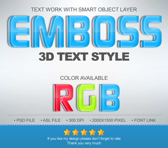 Emboss 3D Text Effect