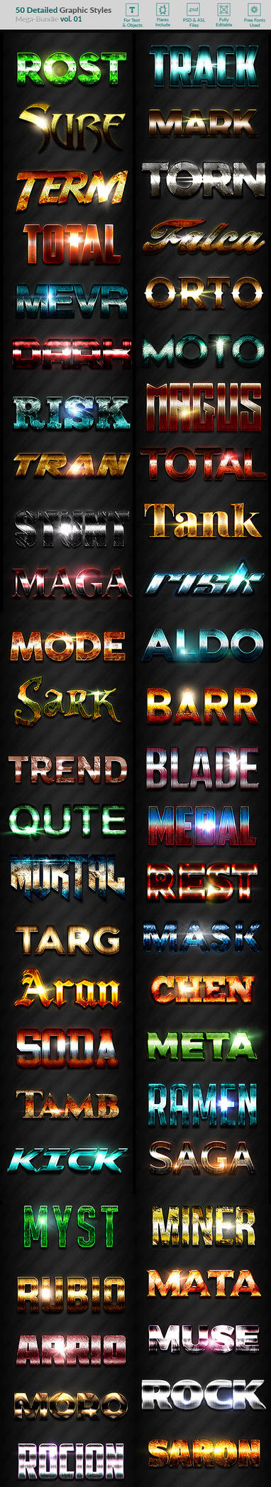 50 Text Effects - Bundle Vol. 01 by Kluzya on DeviantArt