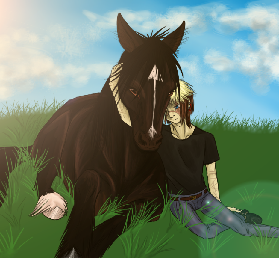 .::Emo-boy and his horse::.